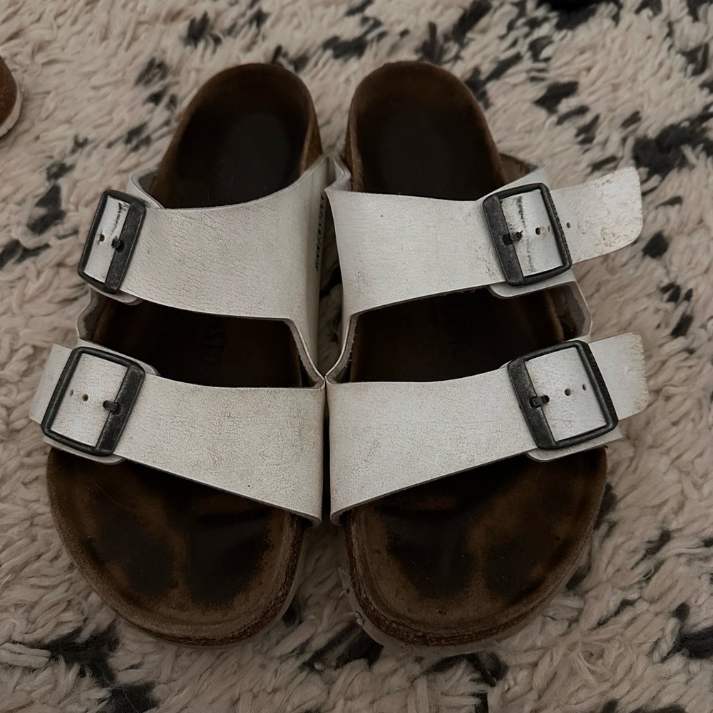 White 2 strap Birkenstocks